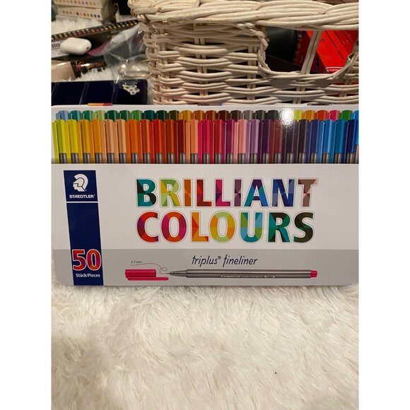 Staedtler Triplus Fineliner 0.3mm Brilliant Colours Ink Pen Metal Tin 50 Colors - Picture 5 of 6